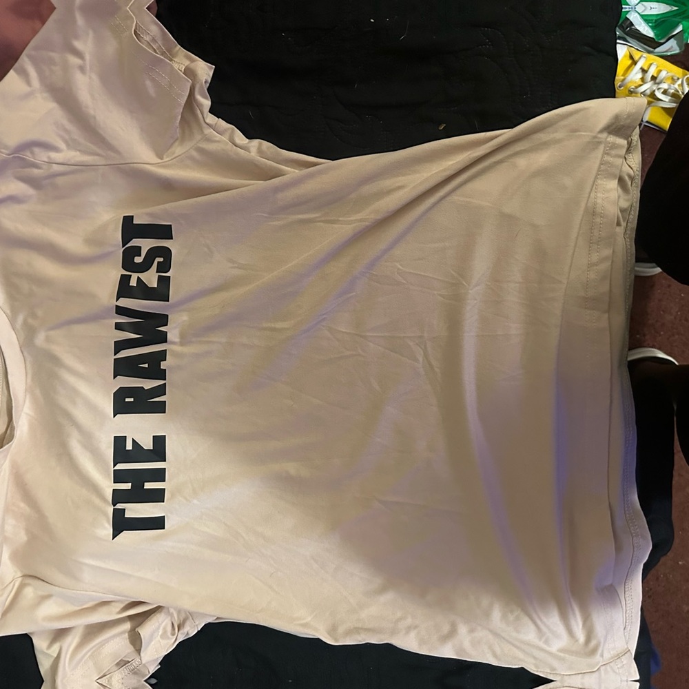 SHEIN Cream Tee with Black Text